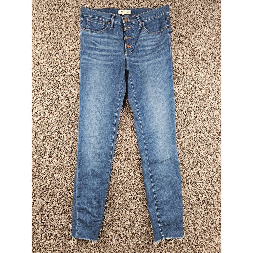 Madewell Blue High-Rise Button-Fly Skinny Jeans